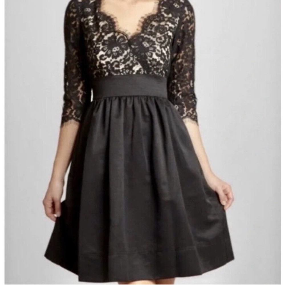 Eliza J Faille Black Lace Fit Flare Pockets Cocktail Party Dress 14